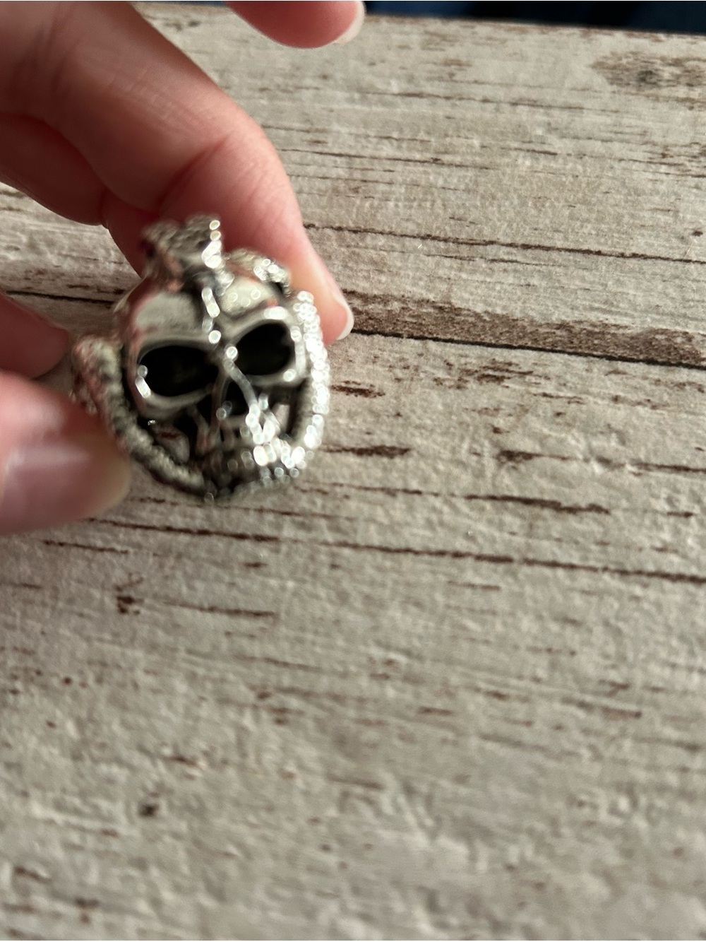 🔥$2 Silver Skull men ring size 11